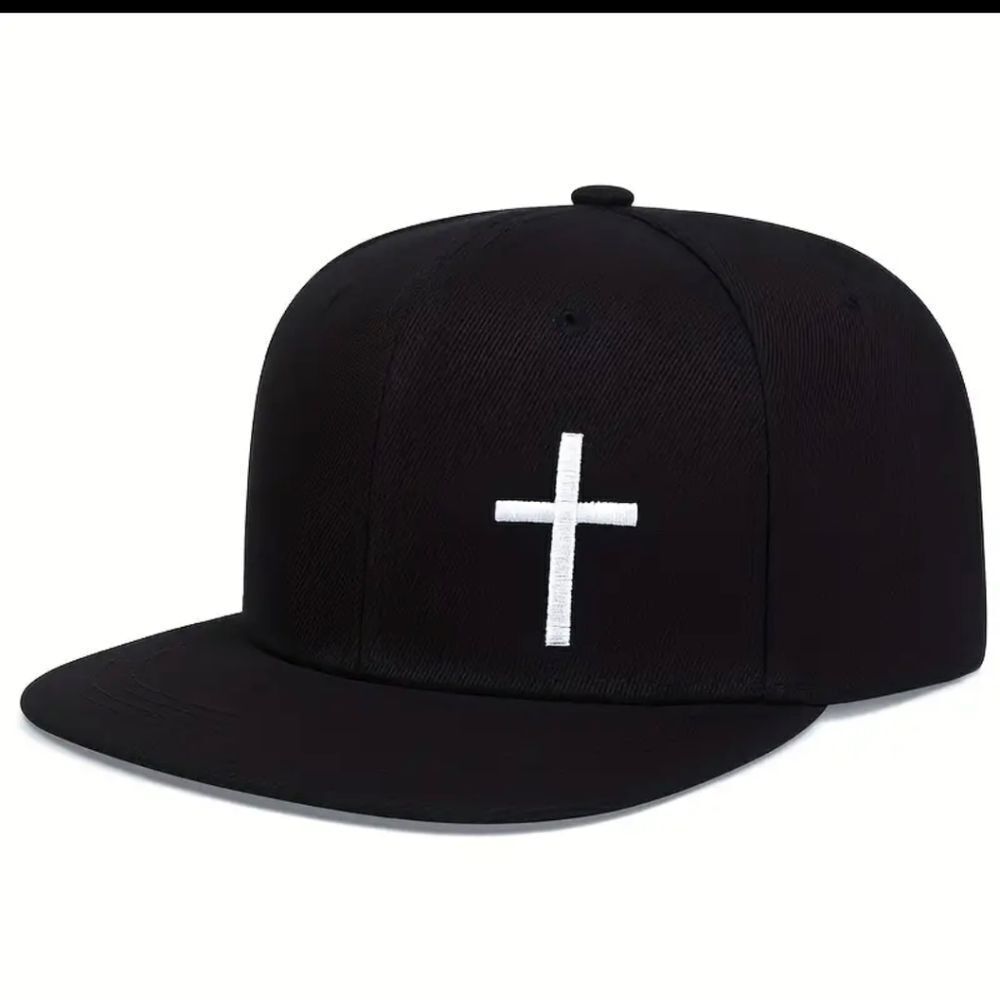 1pc Unisex Sunshade Breathable Adjustable Casual Baseball Cap With Cross Pattern